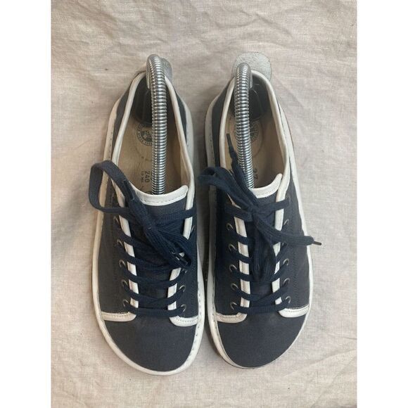 Birkenstock Santa Cruz Women's Size 6-6.5 (EU 37) Fit Navy Canvas Lace Up Shoes - Picture 3 of 12